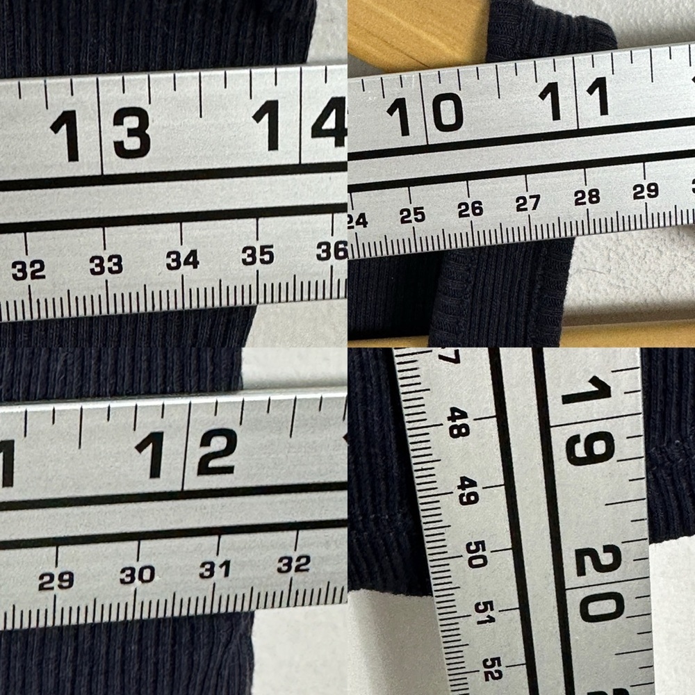 Sezane Navy Blue Kira Ribbed Tank Top Organic Cotton Lyocell Size XS Minimalist - Picture 9 of 12